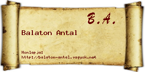 Balaton Antal névjegykártya